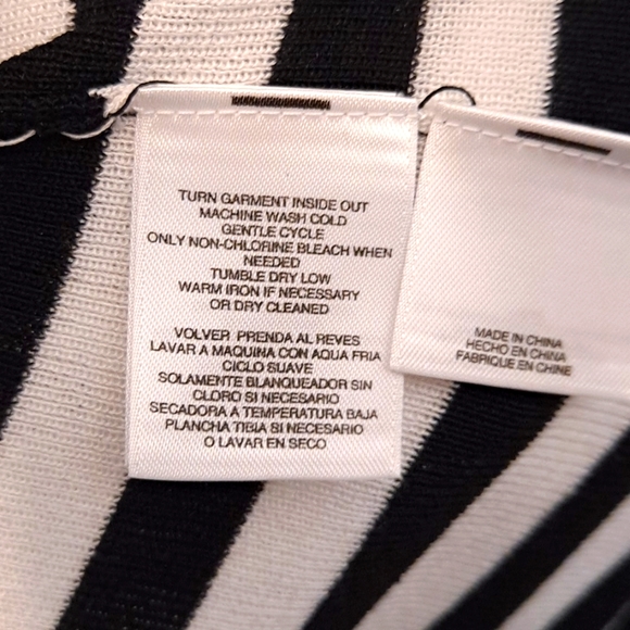 Anne Kline Black and White Stripe Malibu Cardigan with Front Pockets - Picture 5 of 8